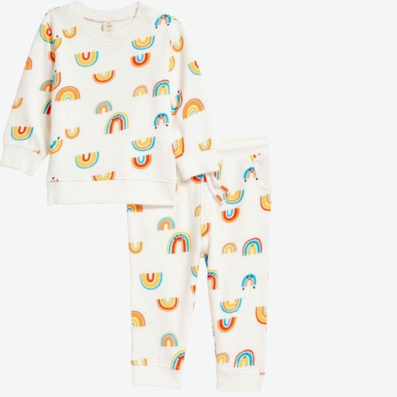 🌈NWT Tucker + Tate 6M rainbow and lined jogger sweat suit set🌈 - Picture 5 of 5
